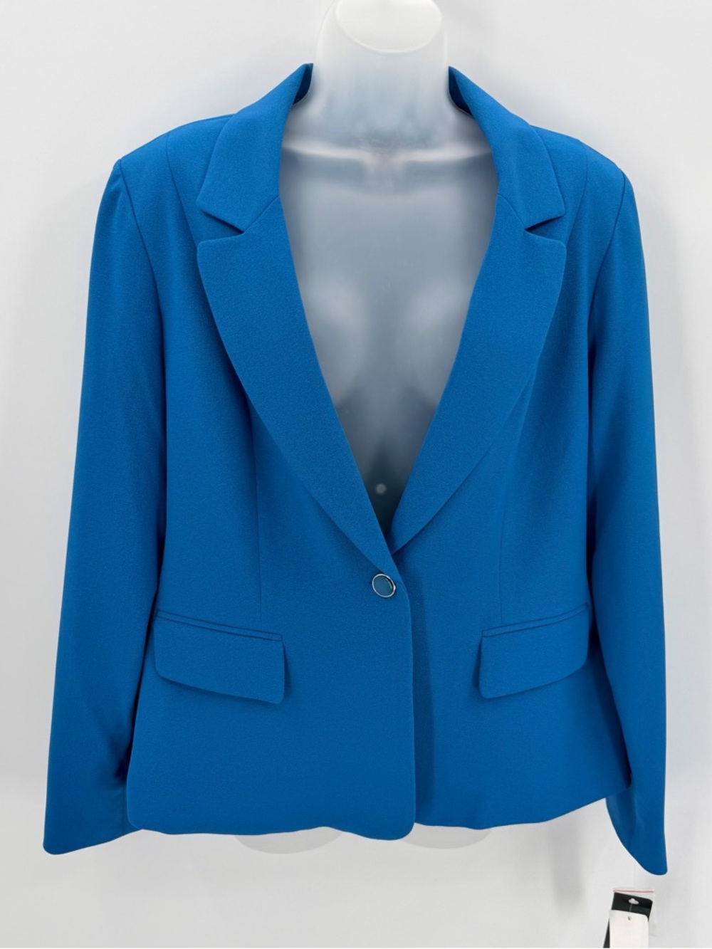 DN Designs Blazer Women’s 14 Blue Jacket Single Breasted 1 Button Career NEW